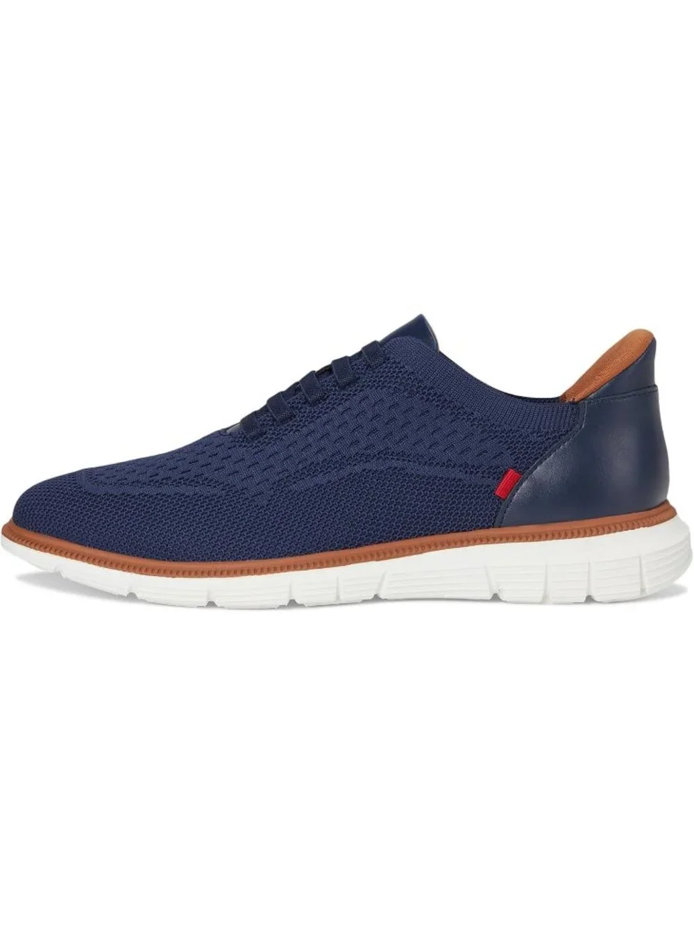 Marc Joseph Men's Navy Leather Slip On Round Toe Solid Comforts Oxfords Shoes